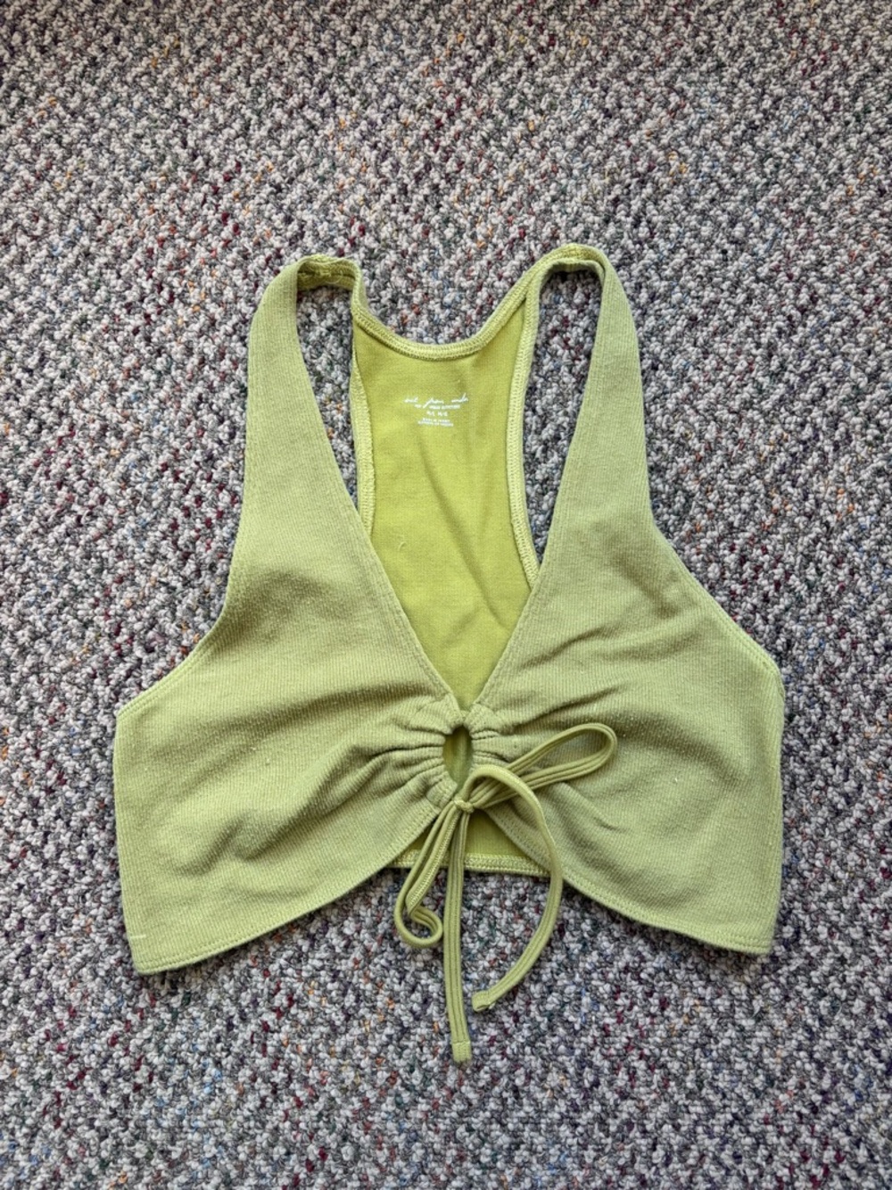Urban Outfitters Olive Green Tie-Front Knit Bralette